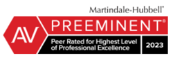 Martindale Hubbell AV | Preeminent | Peer rated for highest level of professional excellence | 2023